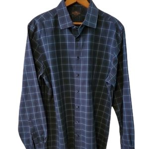 Rod & Gun Shirt Size L Black Blue Check